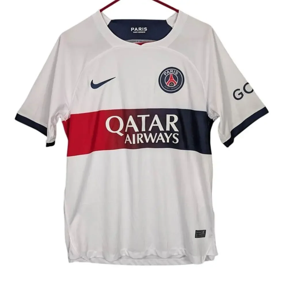Nike Soccer Jersey Mens Medium White Colorblock Dri-FIT Paris Saint-Germain